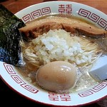 麺や而今 - 【(限定) 三段仕込み + 半熟味付け煮玉子】￥750 + ￥100