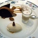 ルポンドシエル - ウイスキーの香るマロンのコンフィとショコラのムース ペカンナッツのアイスクリーム