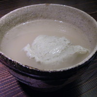 蕎麦懐石 無庵 - そばがき（辛味大根、タレ付き）