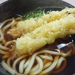 味の店　そば菊 - なまら旨い汁の海老天が二本の天ぷらうどん