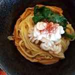 南部屋路ばた - 麺と鱈白子、寒締めほうれん草、穂先メンマ(2019年2月2日)