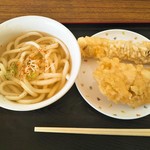 安藤製麺 - かけうどん＋ちくわ天＋とり天