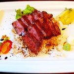 ダイニング たか志 - たか志ライス　ビーフステーキとライスのワンプレート。