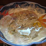 舟勝 - なめろう。酢を入れるんです。こちらでは。