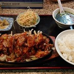 笑福亭 - 揚げ鳥肉ソース鉄板焼きセット