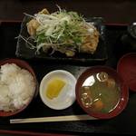 水炊き・焼き鳥 とりいちず - 薬味ポン酢鶏唐揚げ定食￥５５０