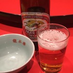龍水楼 - 乾杯はビール