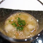 カンテサンス - ガルビュール・ジャポネ　新高梨のキューブの食感も楽し。