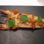 カンテサンス - 2010夏。車海老に乗せた牡丹エビのタルタル。ちょっと食べ難いが旨い。