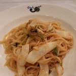 Trattoria Del Cielo - パスタ（イカのオイルソース）。イカはミズイカ（アオリイカ）です。