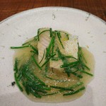 傳 - (2019年1月　訪問)鰤のみぞれ餡かけ。柚子の香りがふんわりする上品な一品。