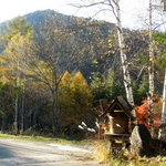小梨の湯 笹屋 - 旅館敷地から見た山の風景