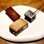 メートルルナール - 食後のお菓子(ミニャルディーズ) フィナンシェ、きんつば、レーズンサンド