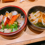 Sushi Koubou Sushi Kichi - ちらし寿し（うどん付き）700円