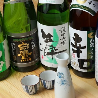 Toast with carefully selected “Nada local sake” that complements Edomae Sushi