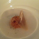 レ セゾン - 11.10.29帆立貝ポワレを土の薫りいっぱいのほうれん草にのせて