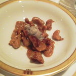 レ セゾン - 11.10.29雷鳥のアンペリアル風 栗の粉で作ったスペツレにトリュフのシャンティイ