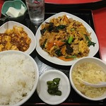 永利 - 日替わりランチセット650円税込(ご飯とスープのおかわり可)