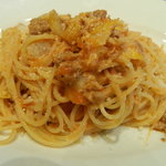 白菜といろいろお肉の軽いトマト煮込みソース