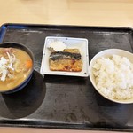 錦糸町小町食堂  - 塩鯖、豚汁、ごはん　440円