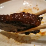 和牛 まつした - ●おまかせコース 8,500円(前菜・和牛ﾚｽﾃｰｷ・上塩ﾀﾝ・ﾈｷﾞ塩ﾀﾝｶﾙﾋﾞ・ｽﾃｰｷｶｯﾄ・焼しゃぶ・焼すき・ﾀﾚ焼・味噌焼比べ・和牛寿司)＋追加単品 ホルモン盛合せ 500円=9,000円 2019年01月