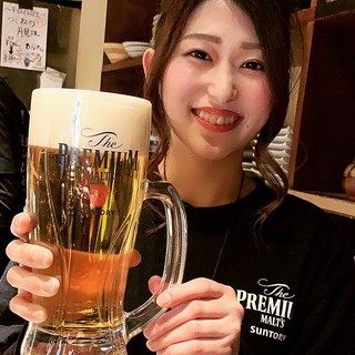 타루 초 달인점의 맛있는 맥주를 마실 수 있습니다! 큰 사이즈는 800엔!