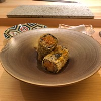 鮨よしかわ 恵比寿 - 雲丹巻物の天ぷら