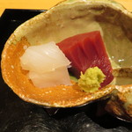 綾小路 唐津 - 鮪の脳天と烏賊のお造り