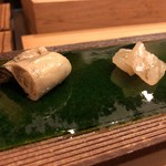 鮨駒 - 南三陸産牡蠣とヒラメの昆布〆