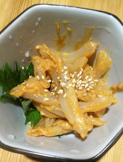Kushitei Tarafuku - イカのウニカニ味噌和え！！