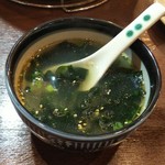 福山駅前酒場　情熱ホルモン - わかめスープ(2019.02.05)