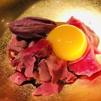 たでの葉 - 天然尾長鴨の肝刺し