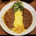 SPICY CURRY 魯珈 - 粗挽きラムとひよこ豆のキーマカレー＆辛口！ビタービーフカレーの２種カレー