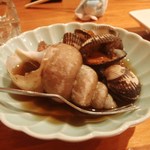 居酒屋 武双 - 突出し、赤貝・シロバイ