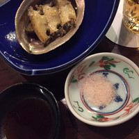 ステーキ　ロン - 活アワビ（塩とワイン醤油）
