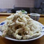 手打うどん はりや - いか天ざるうどん・大盛り　インスタ映えしない。（苦笑）