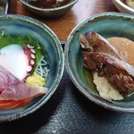 まるさん松本 - 定食の小鉢  お造りと鰤大根