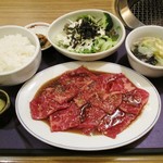 Karubiyadaifuku - 大福ロースランチ(お肉大盛)