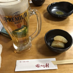 田、ぬき村 - ビールとお通し