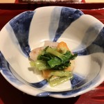 銀座 しのはら - 甘エビと雲丹にわさび菜