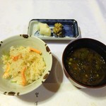 望洋樓 - 御飯：蟹釜めし、赤出汁、香の物