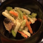 おでんの冨茂登 - 桜島大根、なた豆、なまり節の味噌和え