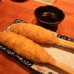 一心 - 太刀魚の串揚げ　２本￥480