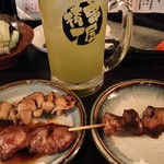 串屋横丁 - 緑茶ハイ、シロ、豚タン、カシラ