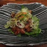 蕎麦旬菜 こすげ - もつ焼き(信州みそだれ)：900円