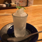 炭と地酒とたしなみワイン Kai本店 醸す - 箸休めは鍛高譚のグラニテでした～