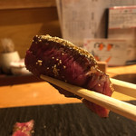 炭と地酒とたしなみワイン Kai本店 醸す - 芥子の実と山椒味噌でいただきます