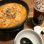 神戸元町ドリア - 海老のイセエビ風味クリームドリアと、アイスコーヒー