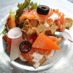 ビストロ エルエラ - マリネサーモンとはったい粉のワッフル