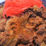 吉野家 - 牛丼並+卵+七味+紅生姜